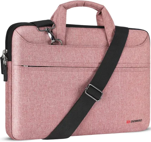 Vista 10 de DOMISO Bolsa mensajero de hombro tote para laptop de 14 pulgadas para mujeres y hombres, bolsa de computadora para viajes de negocios y trabajo