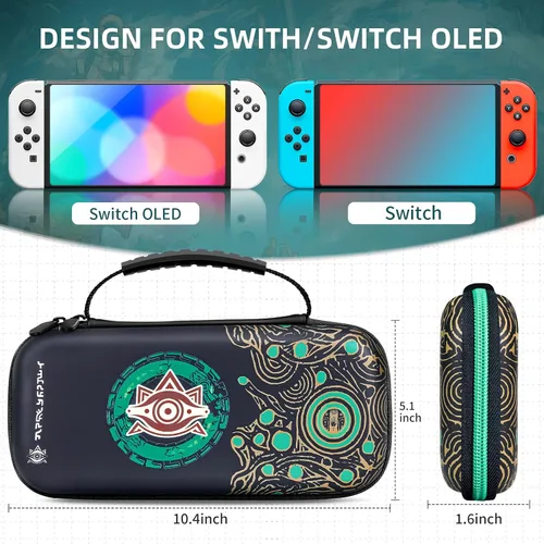 Vista 3 de BRHE Switch Case,Carrying Case for Nintendo SwitchSwitch OLED,with 10 Game Card Slots Protective Hard Shell Travel Carrying Case Pouch for Console &