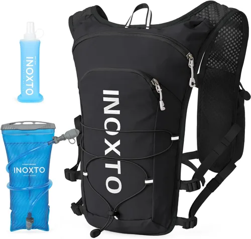 Vista 8 de INOXTO Running Hydration Vest Backpack,Lightweight Insulated Pack with 1.5L Water Bladder Bag Daypack for Trail Hiking Running Cycling Race Marathon