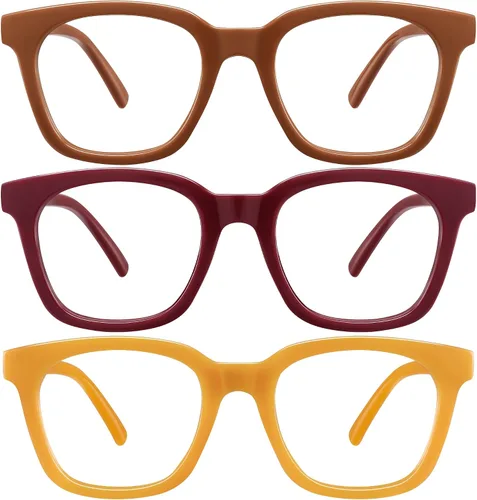 Vista 10 de Reading Glasses for Women Men - Blue Light Blocking Magnifying Readers,Square Anti-Glare Computer Eyeglasses Multi-01