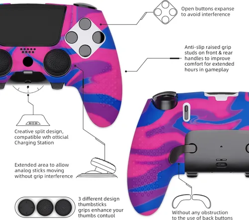 Vista 91 de PlayVital 3D Studded Edition Anti-Slip Silicone Cover Case for ps5 Edge Controller, Soft Rubber Protector Skin for ps5 Edge Wireless Controller with
