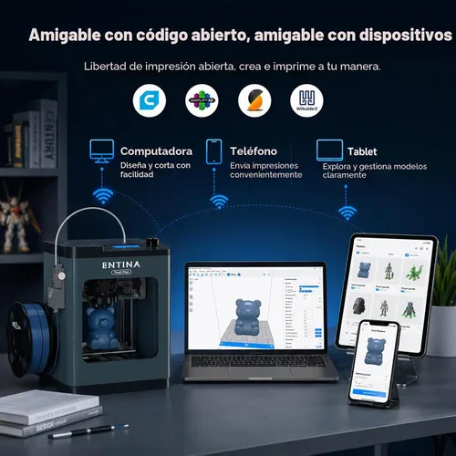 Vista 9 de Impresora 3D Entina Tina2 Plus, impresión rápida de 9.843 in/s, control de aplicación WiFi Azul profundo