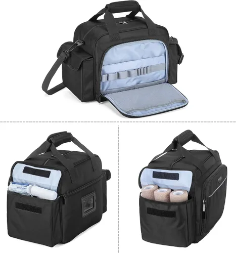 Vista 2 de Trunab Bolsa de Enfermera de Salud en el Hogar Vacía, Bolsa de Hombro Portátil para Suministros Médicos para Hospicio, Visita Domiciliaria, Internos