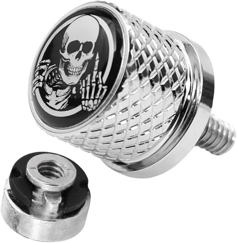 Vista 9 de Tornillo de acero inoxidable moleteado para asiento de guardabarros, rosca de 1/4 pulgadas - 20 para Harley Davidson 1996-2020, esqueleto de dedo
