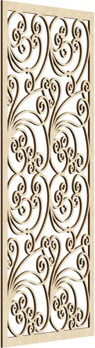 Vista 96 de 9 3/8"W x 24 3/8"H x 1/4"T Marilla Decorativos Paneles de Pared de Madera Calado, Abedul