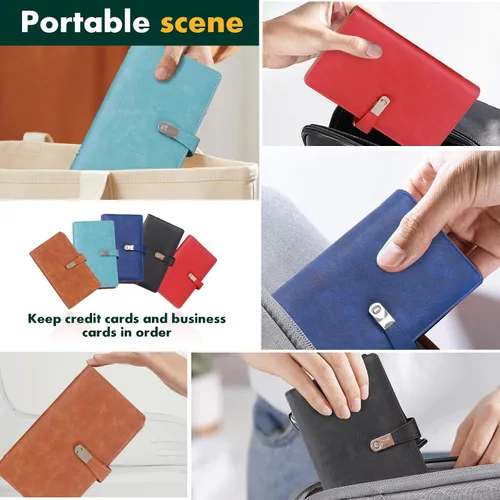 Vista 5 de Organizador de tarjetas de visita, soporte para tarjetas de crédito, organizador de tarjetas de crédito, estuche de almacenamiento Rolodex con 120