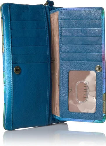 Vista 4 de Anna by Anuschka Cartera organizadora de pulsera de cuero genuino pintada a mano