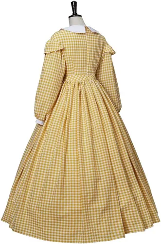Vista 4 de Fortunehouse Women's Civil War Dress Vintage Costume Medieval Victorian Rococo Plaid Ball Gown Maiden Costume