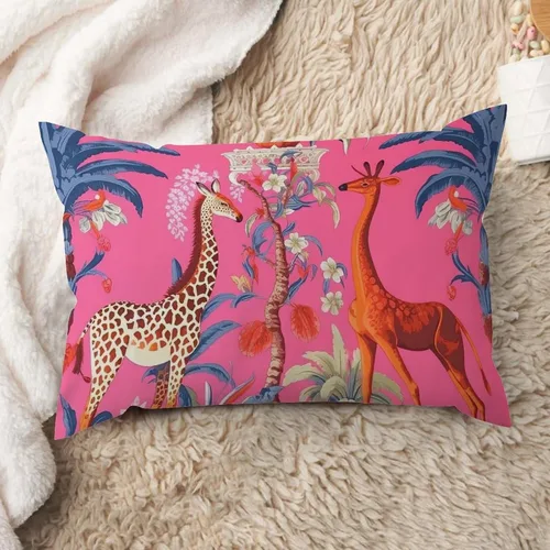 Vista 47 de ArogGeld Funda de cojín lumbar asiática de estilo chinoiserie, de lino marrón, pájaro y flor, funda de almohada asiática para sala de estar, A-6