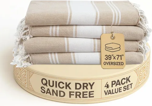 Vista 68 de LANE LINEN Toalla de Playa, Paquete de 2 Toallas de Playa de Gran Tamaño, 39"x71", Toallas de Piscina de Secado Rápido para Adultos, Absorbentes a