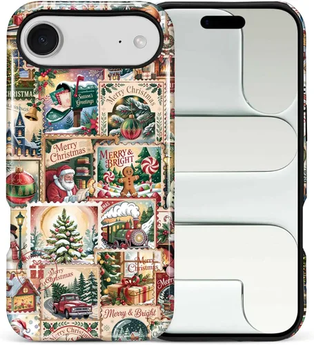Vista 62 de Funda para iPhone 13 iPhone 14, a prueba de golpes, funda protectora híbrida de 2 capas, doble protección contra caídas, antiarañazos, diseño Rojo