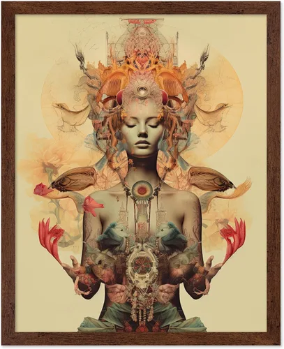 Vista 13 de Poster Master Póster OVNI – Impresión de mujer enmascarada – Arte extraterrestre – Arte surrealista – Arte de ciencia ficción – Regalo para hombres