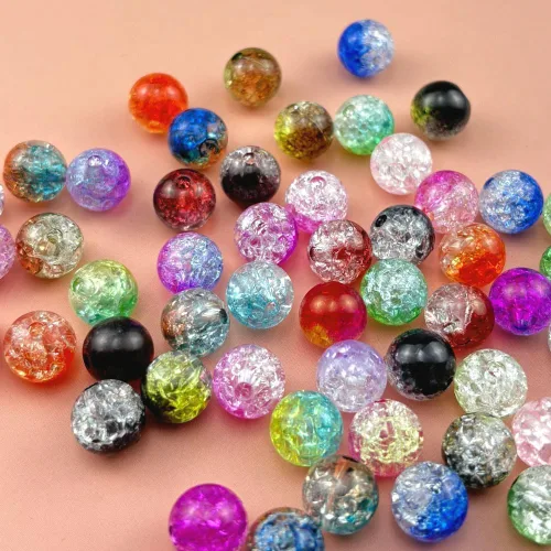 Vista 5 de Jmassyang 100 cuentas acrílicas de 0.472 in de cristal redondas de plástico espaciador para decoración de bricolaje, collares, pulseras, aretes