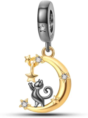 Vista 40 de Dijes de plata de ley 925 para pulseras, collares, colgante con circonitas cúbicas 5A dije charm para mujeres joyería DIY