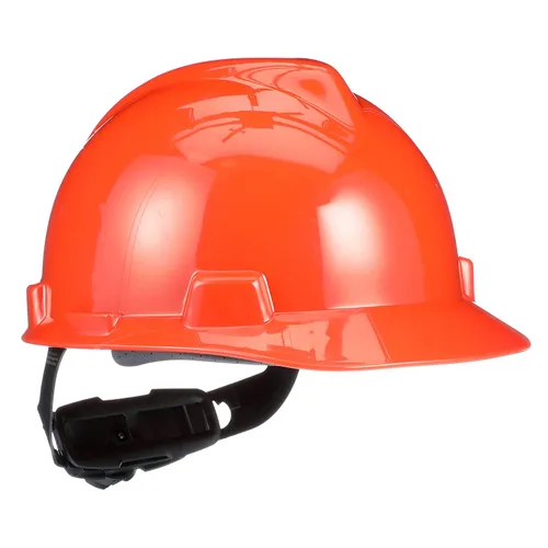 Vista 28 de MSA 495851 V-Gard - Casco de seguridad, con suspensión de trinquete Fas-Trac III, carcasa de polietileno, protección anti-impacto superior, correas