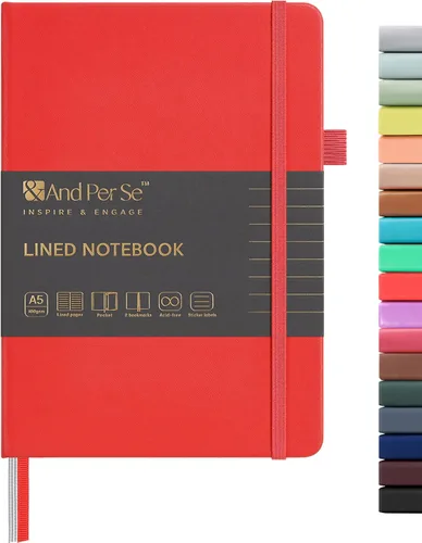 Vista 83 de ⩓ Per Se Cuaderno de Diario con Líneas (3 Paquetes), 160 Páginas Papel Grueso 100GSM, A5 Tapa Dura Cuadernos con Rayas Universitarias para Escribir
