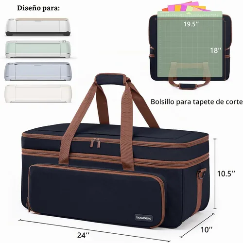 Vista 3 de IMAGINING Estuche de transporte para Cricut Maker 3, Maker 4, Bolsa de máquina de doble capa con cubierta para Cricut Explore 4, Explore 3, Explore