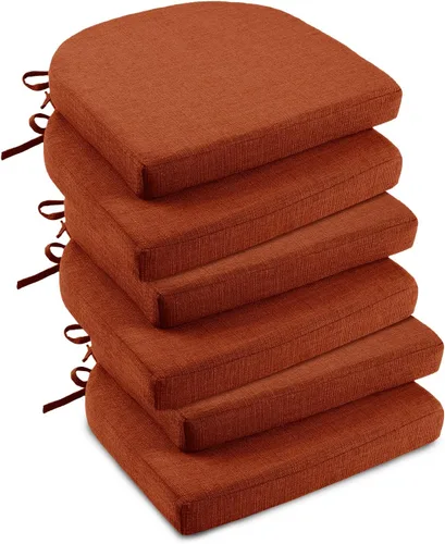 Vista 15 de downluxe Cojines para sillas de interior para sillas de comedor, almohadillas de espuma texturizada suaves y cómodas para sillas de cocina con lazos