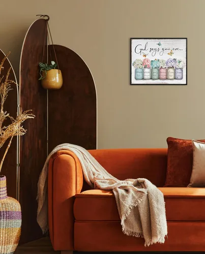 Vista 8 de Dios Dice Que Eres Arte de Pared: Arte de Pared con Versículo Bíblico Cristiano Inspiracional, Escritura Religiosa, Regalos de Aliento para Mujeres