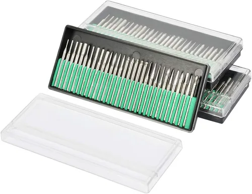 Vista 4 de TIMESETL Juego de 90 brocas de diamante para grabado, herramienta rotativa de tallado, vástago de 1/8 pulgadas (0.118 in), para vidrio, piedras