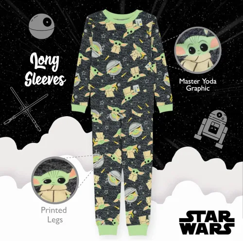 Vista 5 de Star Wars Boys The Mandalorian 4-Piece Snug-fit Cotton Pajama Set
