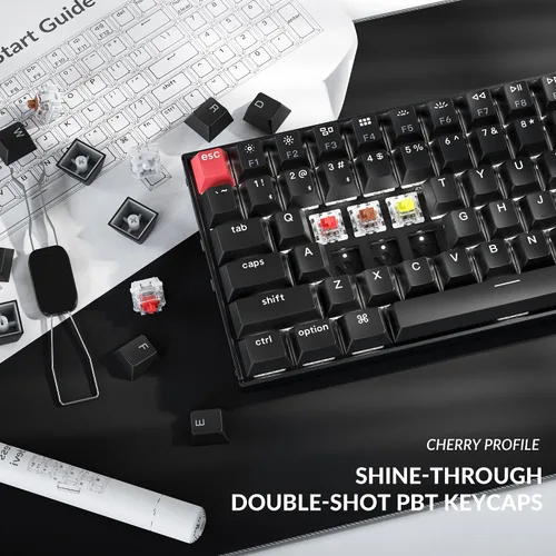 Vista 5 de Keychron K4 96% Layout QMK Teclado mecánico con opciones inalámbricas y con cable, interruptor banana con retroiluminación blanca, intercambiable
