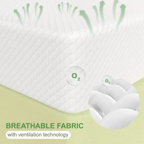 Vista 5 de Colchón de tamaño individual de 5 pulgadas de espuma viscoelástica de gel, colchón de firmeza media para dormir fresco y para alivio de la presión