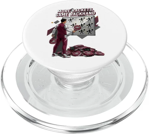 Vista 7 de More Rackets Same Backhand Funny Padel Player Illustration PopSockets Adhesive PopGrip