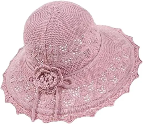 Vista 6 de Sombrero de paja para mujer, sombrero de playa plegable, sombrero de ala ancha Beige