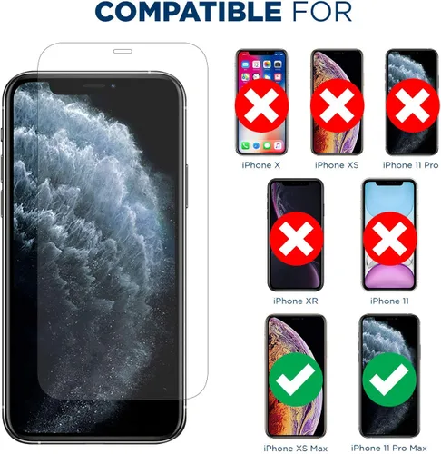 Vista 2 de Tech Armor Protector de pantalla de película transparente HD diseñado para Apple iPhone 11 Pro Max, XS Max de 6.5 pulgadas, paquete de 4