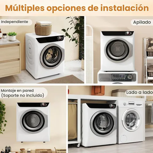 Vista 9 de Auertech Juego combinado de lavadora y secadora portátil, lavadora totalmente automática de 18 libras con bañera interior de acero inoxidable
