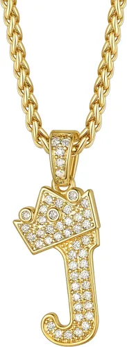 Vista 21 de Richsteel Collar con colgante de letra inicial A-Z para hombres y mujeres Initial A