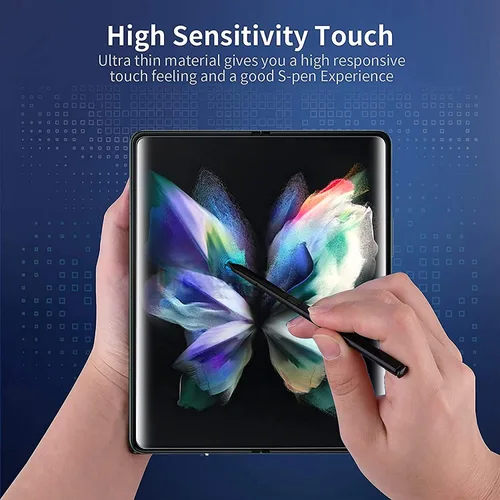 Vista 4 de Protector de pantalla para Samsung Galaxy Z Fold 5 5G, protector de pantalla de TPU flexible, paquete de 2 unidades frontales con 2