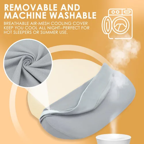 Vista 7 de Chilling Home Almohada portátil de espuma viscoelástica para embarazo, almohada corporal de maternidad para dormir, almohada multifuncional de cuña