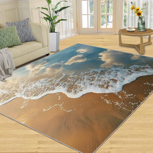 Vista 25 de Autumn Forest Rugs for Bedroom, Lake Forest Area Rug, Landscape Photo Rugs for Living Room, Indoor Non-Slip Rug, Machine Washable Carpet for Front