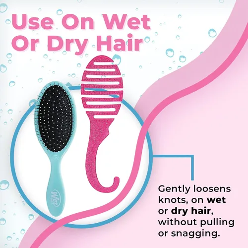 Vista 5 de Wet Brush Aqua + Detangler para ducha (purpurina rosa)