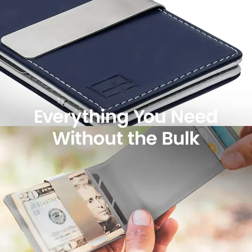 Vista 4 de FH billetera minimalista de cuero para 8 tarjetas