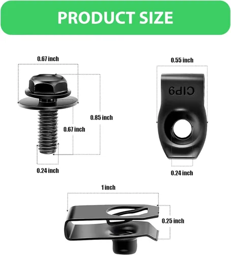 Vista 2 de 35 clips de pernos de protección contra salpicaduras de motor de automóvil, accesorios de metal para parachoques automotriz, reemplazo universal
