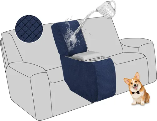 Vista 13 de ALIECOM Funda para Consola Central de Sillón Reclinable, Funda Elástica para Sofá Seccional Reclinable en Forma de L, Funda de Esquinas para Sofá