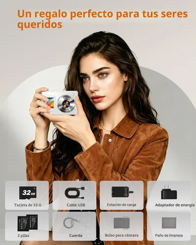 Vista 8 de Cámara digital 8K para fotografía Cámara de pantalla dual WiFi de 96MP para Blanco