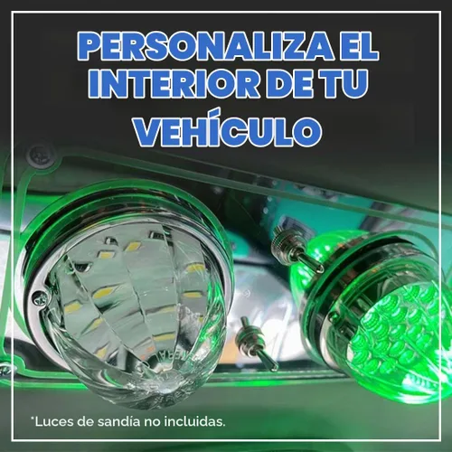 Vista 3 de Placa de luces de cúpula Peterbilt de la Florida (ámbar) Placa de luz de espejo Peterbilt con interruptores/interruptores Iluminación