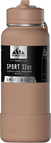 Vista 18 de Hydrapeak Botella de agua deportiva aislada de 32 onzas con tapa con popote, a prueba de fugas y derrames, mantiene las bebidas frías durante 24