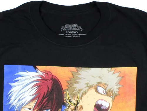 Vista 3 de Bioworld My Hero Academia - Camiseta con póster para hombre, Negro