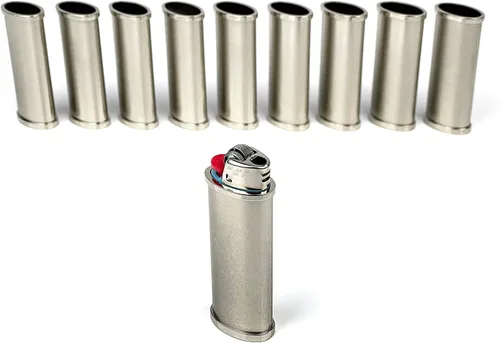 Vista 9 de DIYLuxury - Funda para encendedor de metal cromado negro, compatible con BIC Standard J6 Lighter EZ Reach Lighter, resistente, reutilizable, paquete