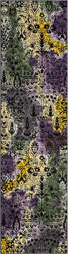 Vista 3 de SAFAVIEH Watercolor Collection - Alfombra para pasillo, 2.3 x 8 pies, amarillo claro y verde, diseño abstracto bohemio moderno, no desprende pelusa
