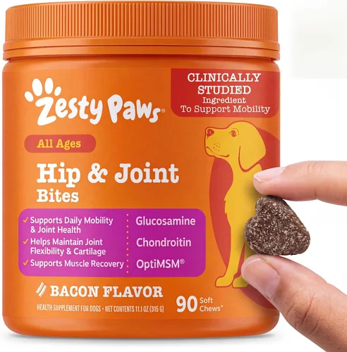 Vista 10 de Zesty Paws Cadera y articulación para perros, glucosamina para perros Suplemento de cadera y articulaciones con condroitina, MSM, vitaminas C y E