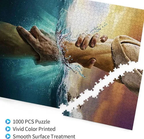 Vista 3 de Jesus Give Me Your Hand - Rompecabezas de 1000 piezas para adultos y niños, rompecabezas para adultos y niños, rompecabezas para adultos, juego