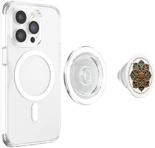 Vista 4 de Mandala #313 - Mind-Body-Spirit Yoga Art PopSockets MagSafe PopGrip for iPhone