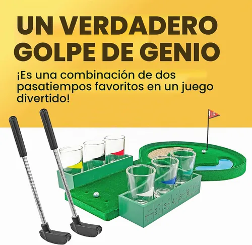 Vista 5 de Fairly Odd Novelties Juego de beber golf en miniatura, estándar, verde, vasos de 1.75 onzas – Última diversión de mesa para entusiastas del golf