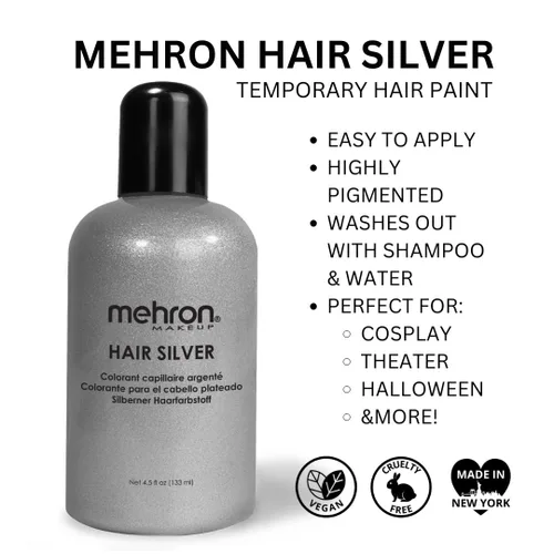 Vista 2 de Mehron Maquillaje Cabello Plata (4.5 oz)